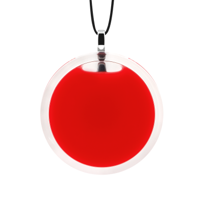 Pendentif en verre soufflé - Cachou Medium Milk Rouge clair