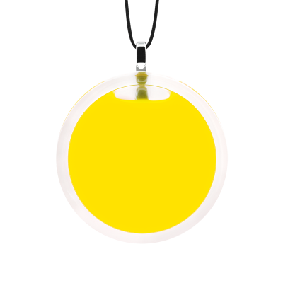 Pendentif en verre soufflé - Cachou Medium Milk Jaune