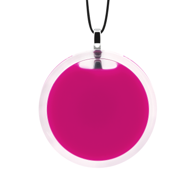 Pendentif en verre soufflé - Cachou Medium Milk Fushia