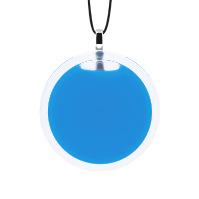 Pendentif en verre soufflé - Cachou Medium Milk Bleu roi