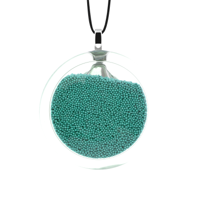 Pendentif en verre soufflé - Cachou Medium Billes Turquoise
