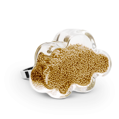 Glass ring - Nuage Medium Billes Gold