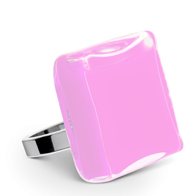 Glass ring - Carré Giga Milk Bubble Gum