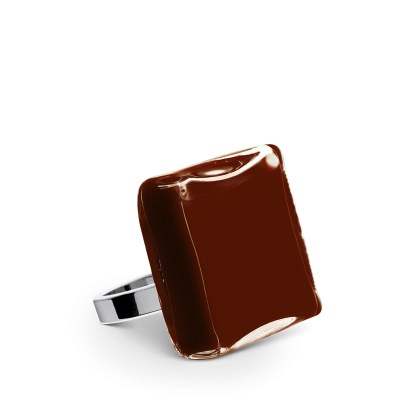 Glass ring - Carré Mini Milk Chocolate