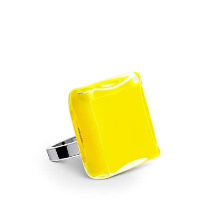Glass ring - Carré Mini Milk Yellow