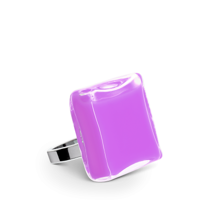 Glass ring - Carré Mini Milk Lilas