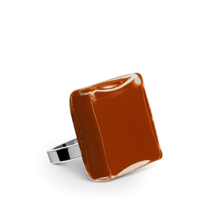 Glass ring - Carré Mini Milk Rust