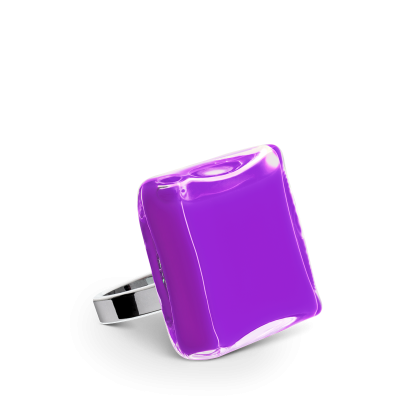 Glass ring - Carré Mini Milk Purple