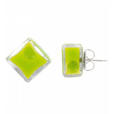 Stud earrings - Carré Milk Light Green