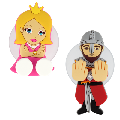 2er Set Zahnbürstenhalter - Ani-toothi Chevalier + Princesse.