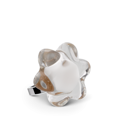 Glasring - Fleur Mini Milk Weiss