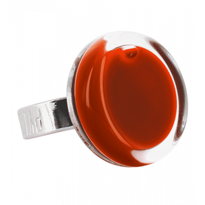 Bague en verre soufflée - Cachou Mini Milk Rouille