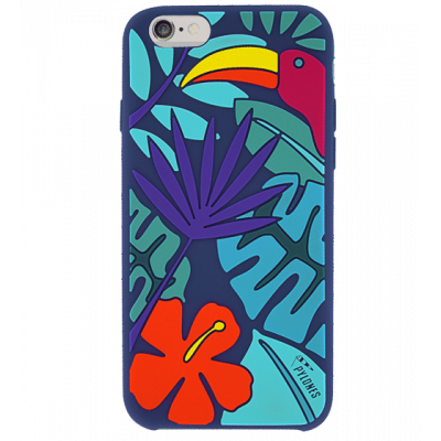 Coque souple pour iPhone 6 -Tropical Jungle Bleu