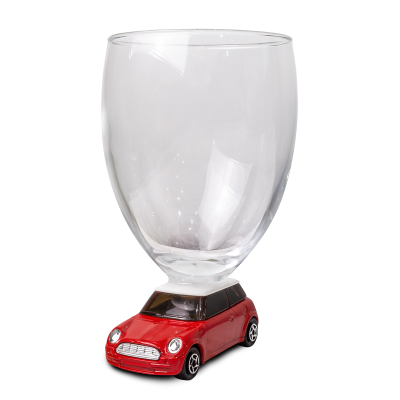 Mundgeblasenes Glas - Voiture Mini rouge