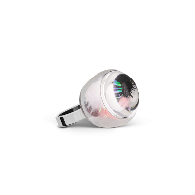 Glasring - Magnific Medium Weiss / Rosa