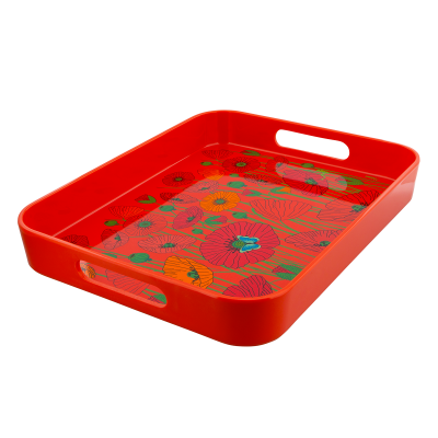 Plateau de service - Apéritime Coquelicots