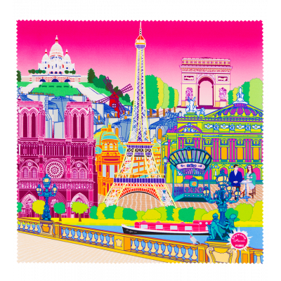 Tissu microfibre pour lunettes - Belle Vue City Paris rose