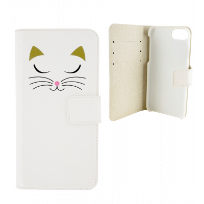 Coque à clapet pour iPhone 6, 6S, 7, 8 - Iwallet White Cat