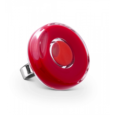 Bague en verre soufflée - Duo Medium Rouge foncé
