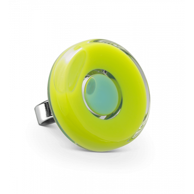 Bague en verre soufflée - Duo Medium Vert Clair
