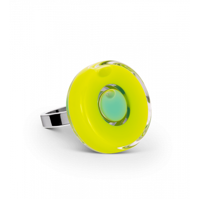 Bague en verre soufflée - Duo Mini Vert Clair