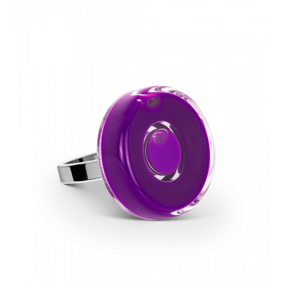 Bague en verre soufflée - Duo Mini Violet foncé
