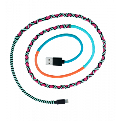 Câble pour iPhone - Salsa Rose / Bleu
