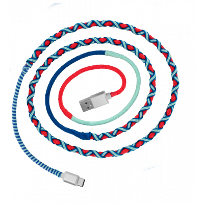 Câble USB Type C - Salsa Bleu / Rouge